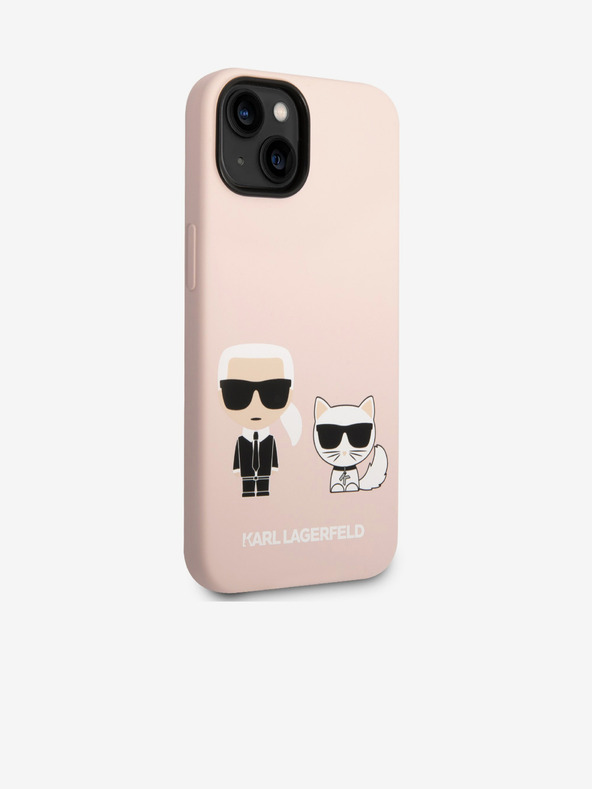 Karl Lagerfeld Karl Lagerfeld MagSafe Kompatibilní Kryt Liquid Silicone Karl and Choupette pro iPhone 14 Plus Pink