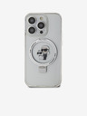 Karl Lagerfeld Karl Lagerfeld Ringstand Karl and Choupette MagSafe Zadní Kryt pro iPhone 15 Pro White