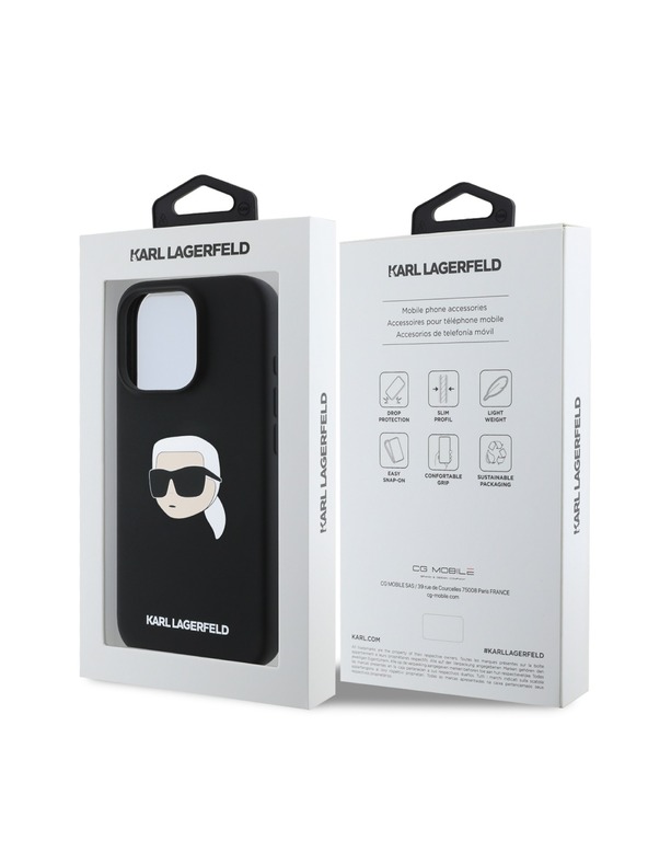 Karl Lagerfeld Karl Lagerfeld Liquid Silicone Karl Head MagSafe Zadní Kryt pro iPhone 16 Pro Max Black