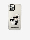 Karl Lagerfeld Karl Lagerfeld IML Glitter Karl and Choupette NFT Zadní Kryt pro iPhone 12/12 Pro Transparent