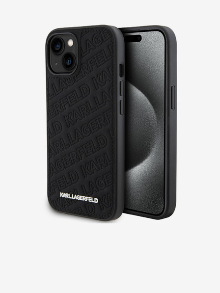 Karl Lagerfeld PU Quilted Pattern Zadní Kryt pro iPhone 15 Black Karl Lagerfeld