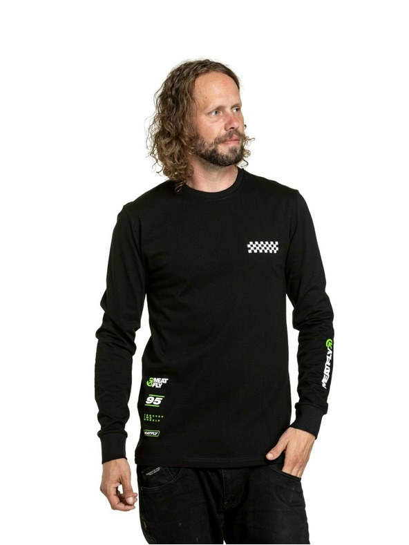 Meatfly Meatfly pánské tričko s dlouhým rukávem Appex Black