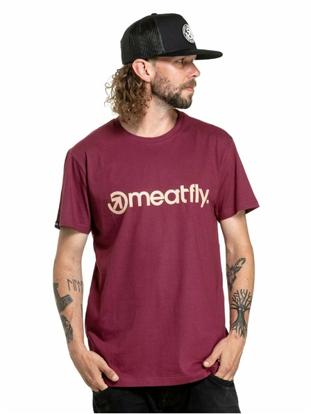 Meatfly Meatfly pánské tričko MF Logo Dark Wine | Červená | Velikost