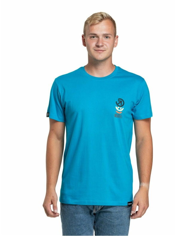 Meatfly Meatfly pánské tričko Phase Ocean Blue | Modrá | Velikost