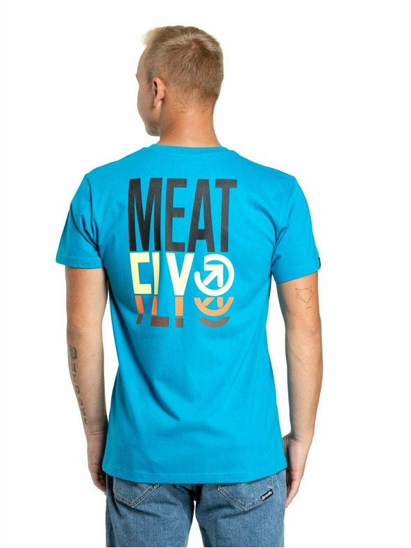 Meatfly Meatfly pánské tričko Phase Ocean Blue | Modrá | Velikost