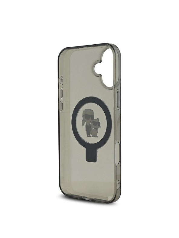 Karl Lagerfeld Karl Lagerfeld Ringstand Karl and Choupette MagSafe Zadní Kryt pro iPhone 16 Black