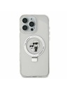 Karl Lagerfeld Karl Lagerfeld Ringstand Karl and Choupette MagSafe Zadní Kryt pro iPhone 16 Pro White