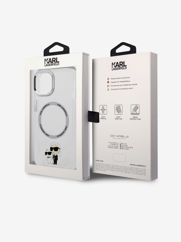 Karl Lagerfeld Karl Lagerfeld IML Karl and Choupette NFT MagSafe Zadní Kryt pro iPhone 14 Transparent