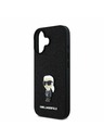 Karl Lagerfeld Karl Lagerfeld Fixed Glitter Metal Ikonik Zadní Kryt pro iPhone 16 Black