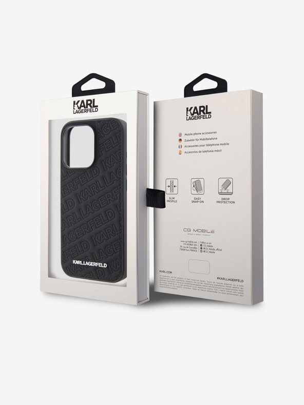 Karl Lagerfeld Karl Lagerfeld PU Quilted Pattern Zadní Kryt pro iPhone 15 Pro Black