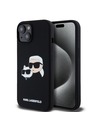 Karl Lagerfeld Liquid Silicone Double Heads Magsafe Zadní Kryt pro iPhone 15 Black Karl Lagerfeld