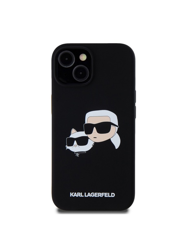 Karl Lagerfeld Liquid Silicone Double Heads Magsafe Zadní Kryt pro iPhone 15 Black Karl Lagerfeld
