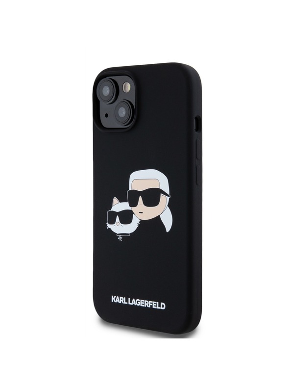 Karl Lagerfeld Liquid Silicone Double Heads Magsafe Zadní Kryt pro iPhone 15 Black Karl Lagerfeld