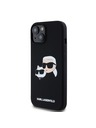 Karl Lagerfeld Liquid Silicone Double Heads Magsafe Zadní Kryt pro iPhone 15 Black Karl Lagerfeld