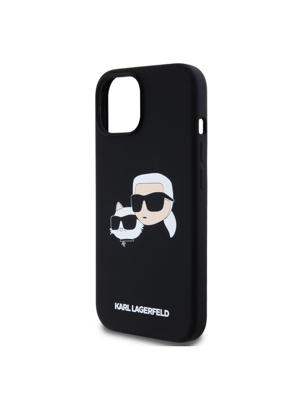 Karl Lagerfeld Liquid Silicone Double Heads Magsafe Zadní Kryt pro iPhone 15 Black Karl Lagerfeld