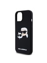 Karl Lagerfeld Liquid Silicone Double Heads Magsafe Zadní Kryt pro iPhone 15 Black Karl Lagerfeld