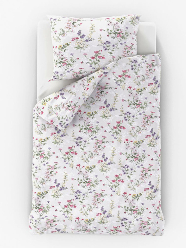 Kvalitex Prodloužené bavlněné povlečení PROVENCE COLLECTION 140x220, 70x90cm FLORENCE šedá