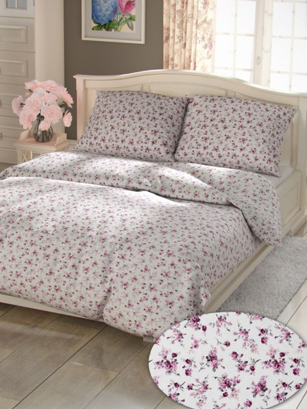 Kvalitex Francouzské prodloužené bavlněné povlečení Provence Collection 240x220, 70x90cm Violeta fialová Kvalitex