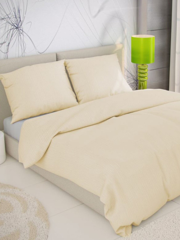 Kvalitex Francouzské krepové povlečení 220x200, 70x90cm smetanové Kvalitex