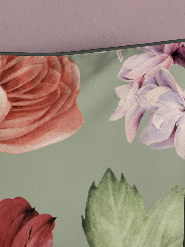 Descanso Zelené vzorované saténové oboustranné povlečení Descanso 140 x 200 cm