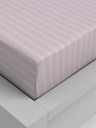 Kvalitex Bavlněné napínací prostěradlo 90x200cm růžový proužek Kvalitex
