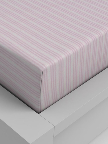 Kvalitex Bavlněné napínací prostěradlo 100x200cm růžový proužek Kvalitex