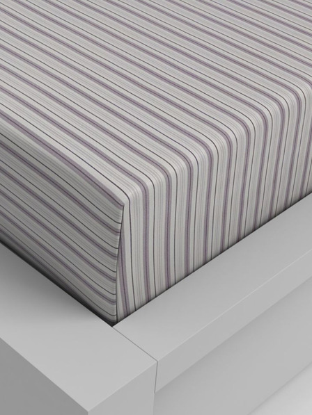 Kvalitex Bavlněné napínací prostěradlo 120x200cm fialový proužek Kvalitex