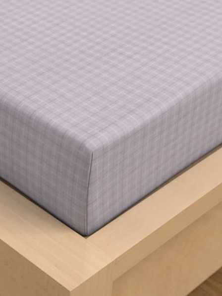 Kvalitex Saténové prostěradlo Luxury Collection 100x200cm Káro fialové Kvalitex