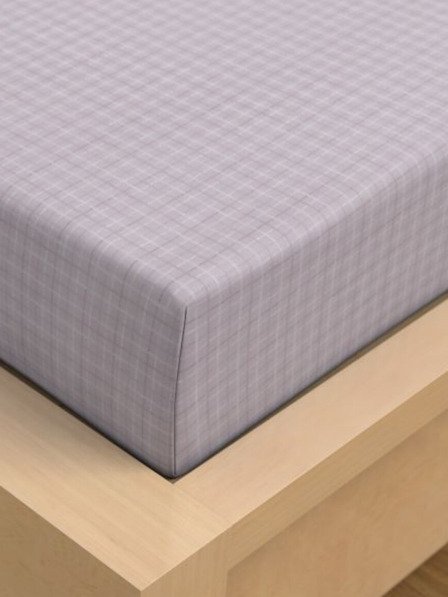 Kvalitex Saténové prostěradlo Luxury Collection 220x200cm Káro fialové Kvalitex