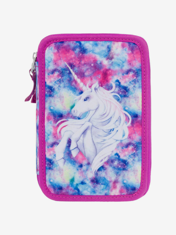 BAAGL  Růžový školní penál dvoupatrový Baagl Jednorožec