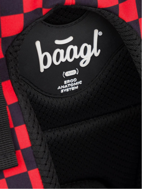 BAAGL  Červený školní batoh skate teribear Baagl