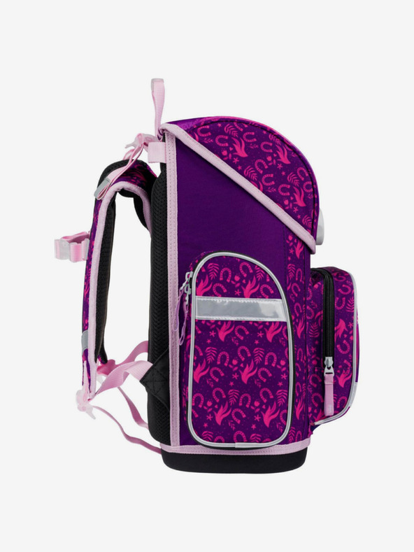 BAAGL  Fialová školní aktovka Ergo Baagl Kůň