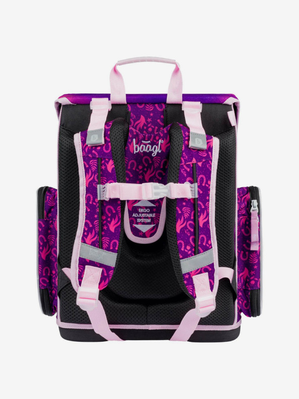 BAAGL  Fialová školní aktovka Ergo Baagl Kůň