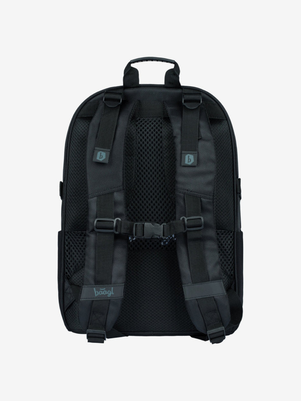 BAAGL  Černý školní set - batoh, penál, sáček Baagl Skate Red