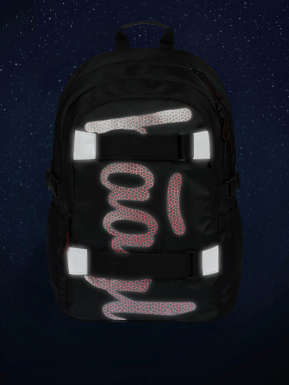 BAAGL  Černý školní set - batoh, penál, sáček Baagl Skate Red