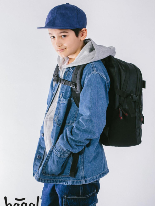 BAAGL  Černý školní set - batoh, penál, sáček Baagl Skate Red