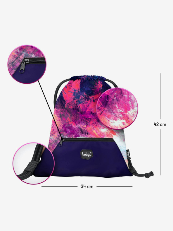 BAAGL  Růžový 3 set abstract: batoh, penál, sáček Baagl