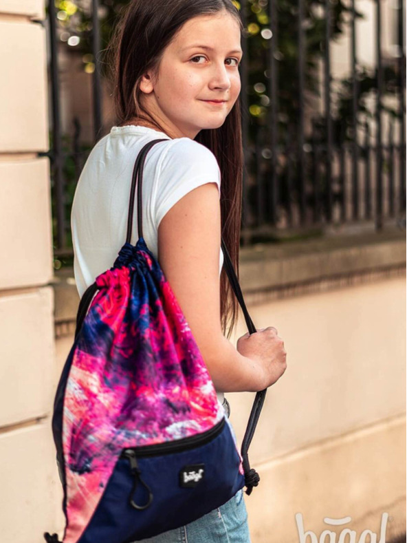 BAAGL  Růžový 3 set abstract: batoh, penál, sáček Baagl