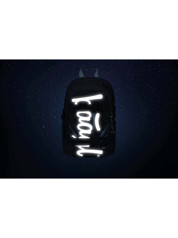 BAAGL  Černý Školní batoh Skate Bluelight Baagl