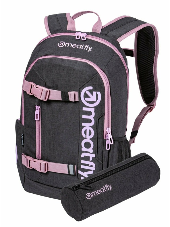 Meatfly Meatfly batoh Basejumper Pink / Charcoal Heather 22 L