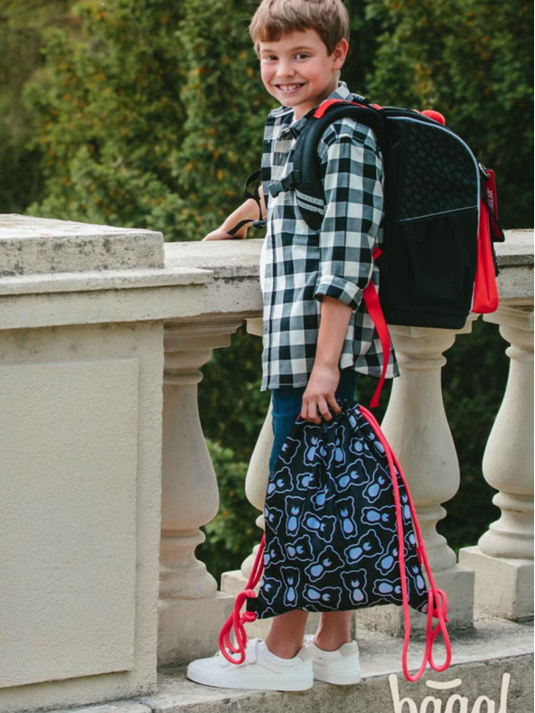 BAAGL  Černý školní aktovka zippy teribear Baagl