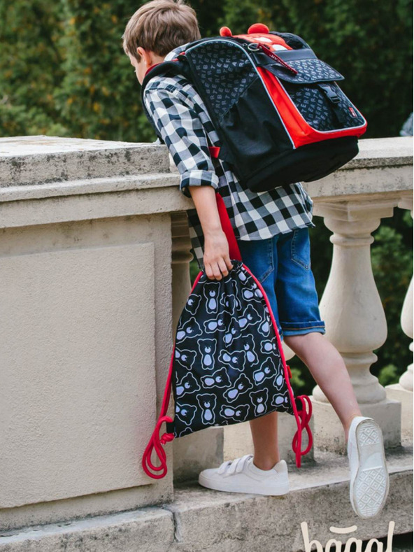 BAAGL  Černý školní aktovka zippy teribear Baagl