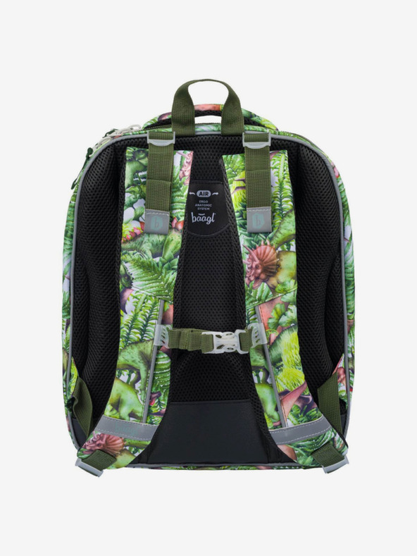 BAAGL  Zelená školní aktovka shelly dinosaurs Baagl