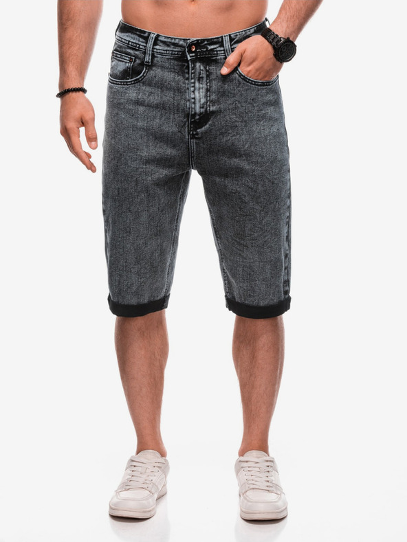 Edoti Pánské džínové kraťasy W - černá EDOTI