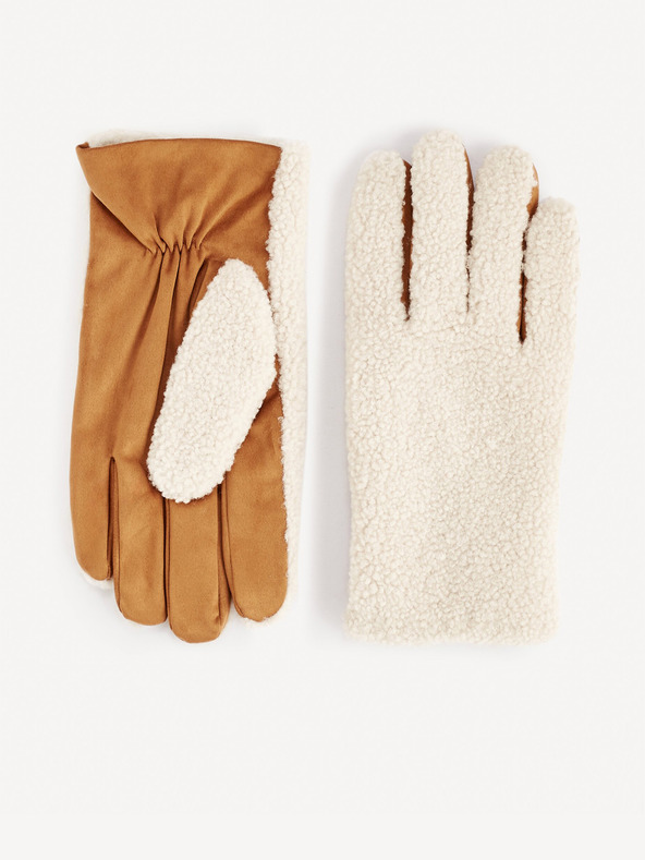 Celio Béžové pánské rukavice Celio Figsherp