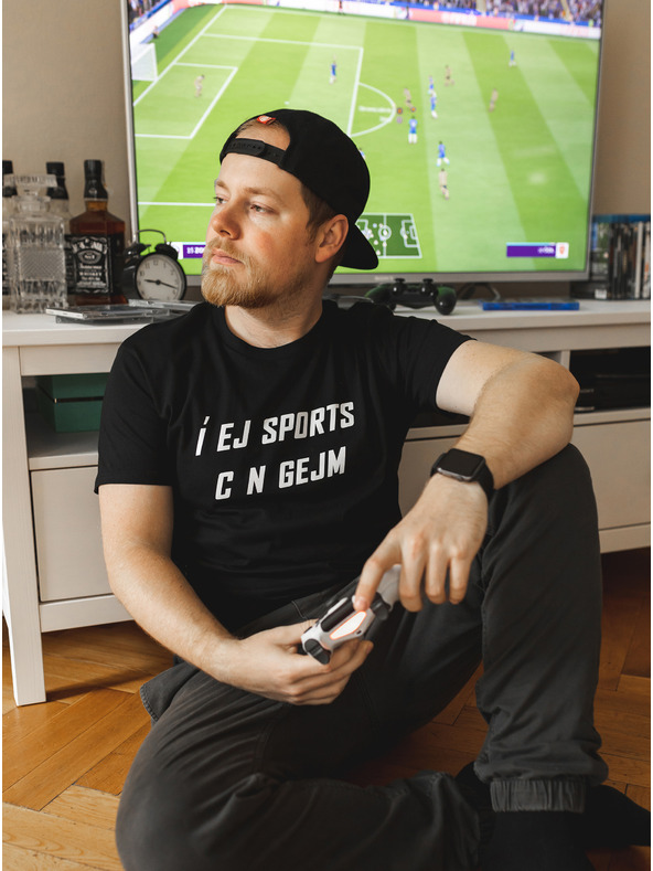 ZOOT.Original Černé pánské tričko ZOOT Original Í EJ SPORTS C N GEJM