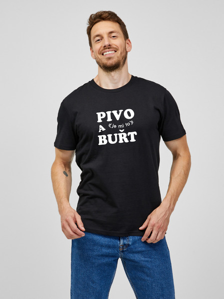 ZOOT.Original Černé pánské tričko ZOOT.Original PIVO a (je mi to) BUŘT