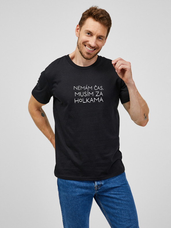ZOOT.Original Černé pánské tričko Zoot Original Nemám čas, musím za holkama