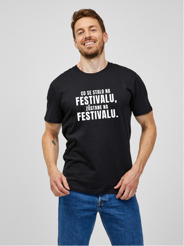 ZOOT.Original Černé pánské tričko ZOOT.Original Co se stane na festivalu, zůstane na festivalu