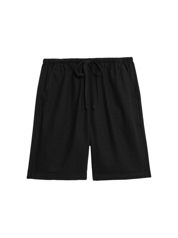 Marks & Spencer Šortky s vysokým pasem a vysokým podílem lnu Marks & Spencer černá